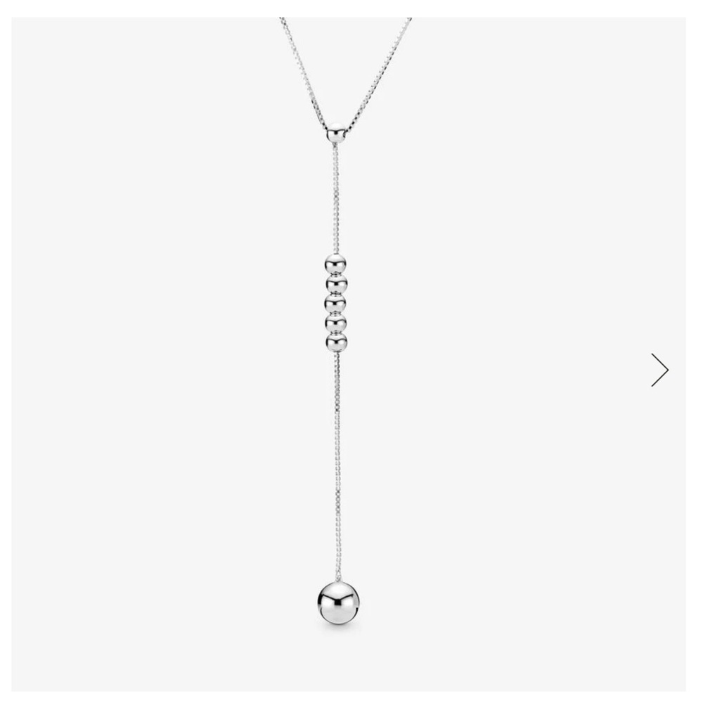 Beaded silver Y-necklace